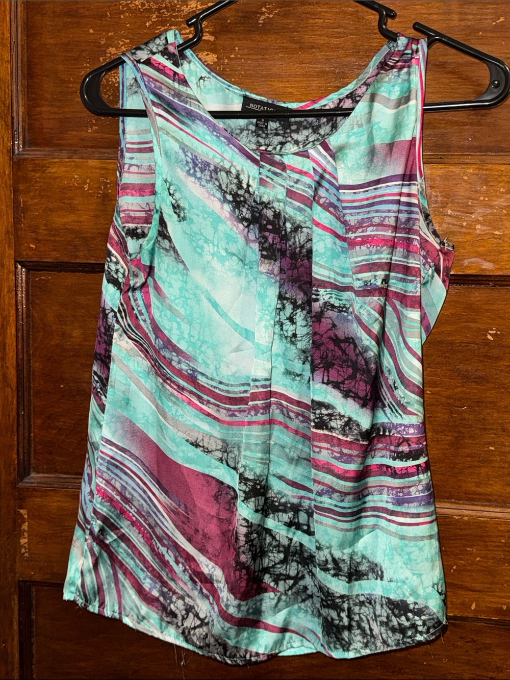 Notations Mint, Purple & Black Abstract Print Sleeveless Camisole